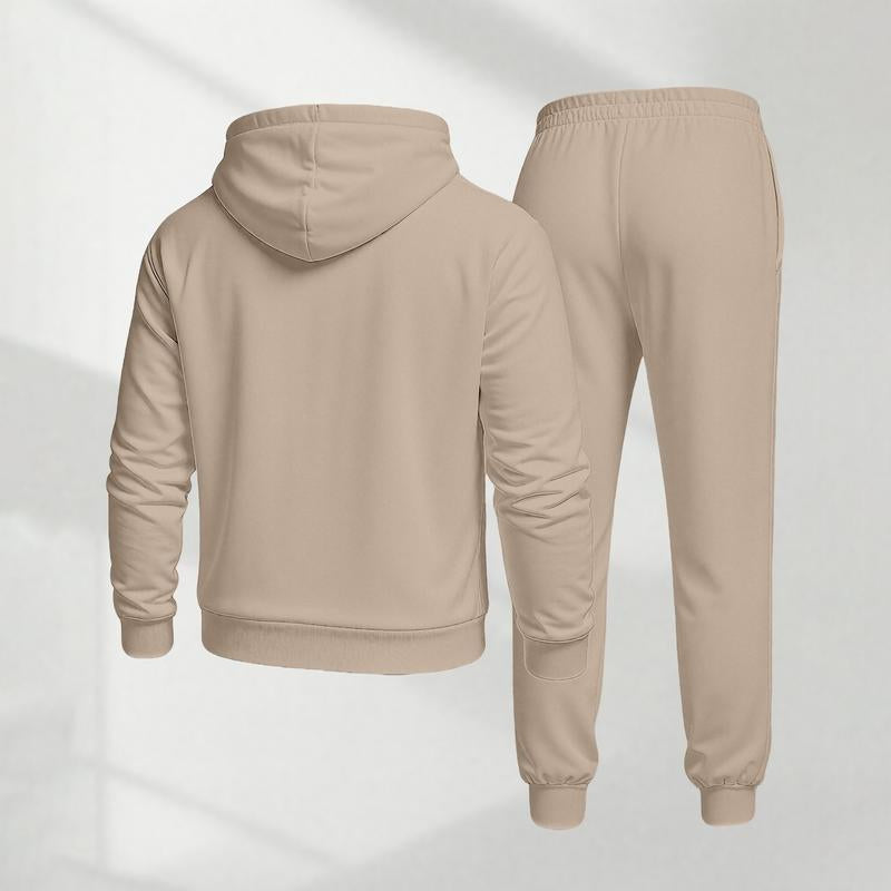 Men's Polo Pattern Print Hoodie and Drawstring Sweatpants 