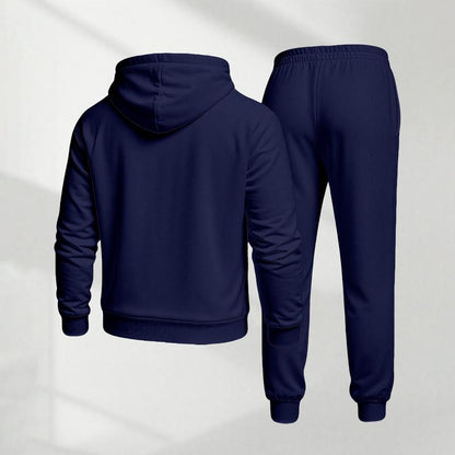 Men's Polo Pattern Print Hoodie and Drawstring Sweatpants 